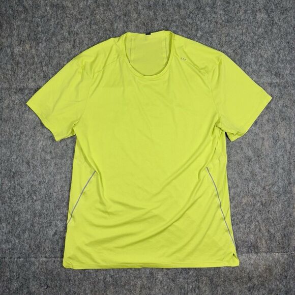 Lemon Other - Lululemon Shirt Mens Large Fast Free Short Sleeve T-Shirt Neon Yellow Hi Vis Run